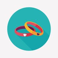 Valentine&#039;s Day couple bracelet flat icon with long shadow eps10 N9