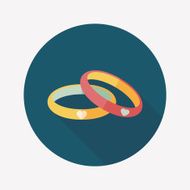 Valentine&#039;s Day couple bracelet flat icon with long shadow eps10 N10
