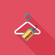 shopping clothes hanger flat icon with long shadow eps10 N12