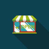 shopping store flat icon with long shadow eps10 N30
