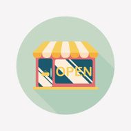 shopping store flat icon with long shadow eps10 N35