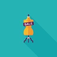 shopping mannequin flat icon with long shadow eps10 N2