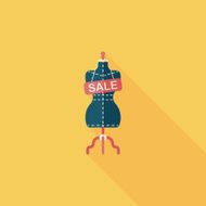shopping mannequin flat icon with long shadow eps10 N3