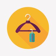 shopping clothes hanger flat icon with long shadow eps10 N19