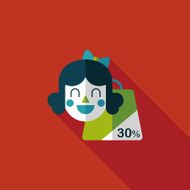 SALE Shopaholic flat icon with long shadow eps10 N31