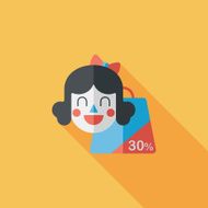 SALE Shopaholic flat icon with long shadow eps10 N32