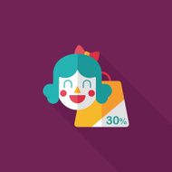 SALE Shopaholic flat icon with long shadow eps10 N33