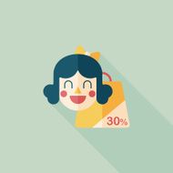 SALE Shopaholic flat icon with long shadow eps10 N34