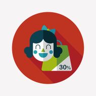 SALE Shopaholic flat icon with long shadow eps10 N35