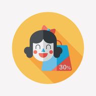 SALE Shopaholic flat icon with long shadow eps10 N36