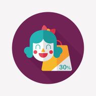 SALE Shopaholic flat icon with long shadow eps10 N37