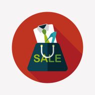 shopping suit flat icon with long shadow eps10 N7
