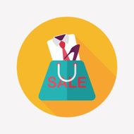 shopping suit flat icon with long shadow eps10 N8