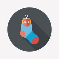 shopping sale socks flat icon with long shadow eps10