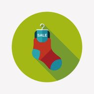 shopping sale socks flat icon with long shadow eps10 N2