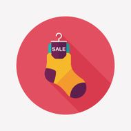 shopping sale socks flat icon with long shadow eps10 N3