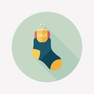 shopping sale socks flat icon with long shadow eps10 N4