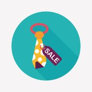 shopping sale tie flat icon with long shadow eps10 N16