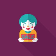 SALE Shopaholic flat icon with long shadow eps10 N38
