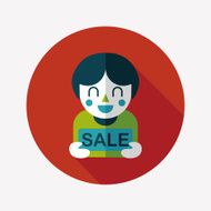 SALE Shopaholic flat icon with long shadow eps10 N39