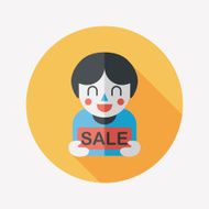 SALE Shopaholic flat icon with long shadow eps10 N40