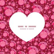 Vector ruby heart silhouette pattern frame