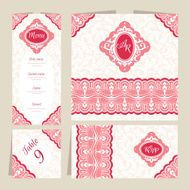 Set of floral wedding cards N7
