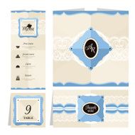 Set of retro wedding cards
