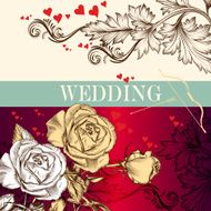 Wedding Valentine&#039;s Day invitation card with roses and hearts