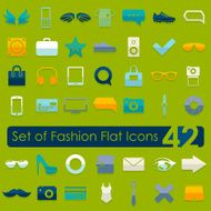Set of fashion flat icons