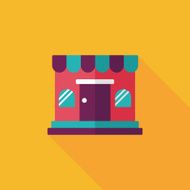 shopping store flat icon with long shadow eps10 N43