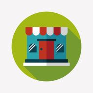 shopping store flat icon with long shadow eps10 N45