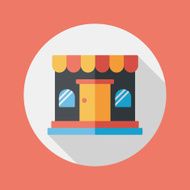 shopping store flat icon with long shadow eps10 N46