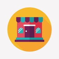 shopping store flat icon with long shadow eps10 N47