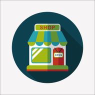shopping store flat icon with long shadow eps10 N52