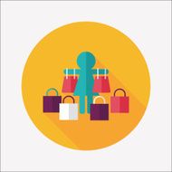 SALE Shopaholic flat icon with long shadow eps10 N48