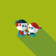 Valentine Shopping flat icon with long shadow eps10 N18