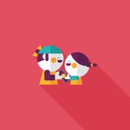 Valentine Shopping flat icon with long shadow eps10 N20