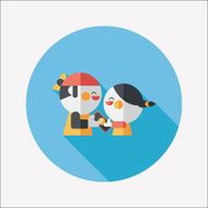 Valentine Shopping flat icon with long shadow eps10 N23