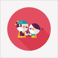 Valentine Shopping flat icon with long shadow eps10 N24
