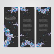 geometric colorful triangles design for banners set