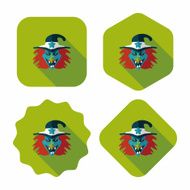 witch flat icon with long shadow eps10 N11