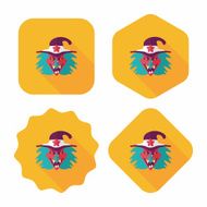 witch flat icon with long shadow eps10 N12