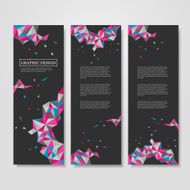 geometric colorful triangles design for banners set N2