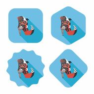 Halloween boot flat icon wtih long shadow eps10