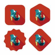 Halloween boot flat icon wtih long shadow eps10 N2