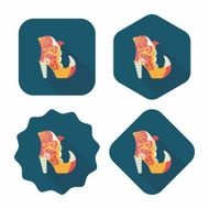 Halloween boot flat icon wtih long shadow eps10 N4