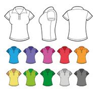Set of Colorful Female Polo Shirts Vector