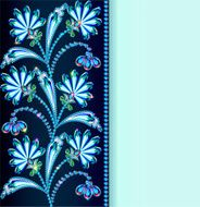 vintage background with flowers made of precious stones and stri