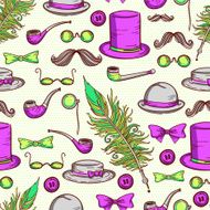 Retro gentleman elements pattern